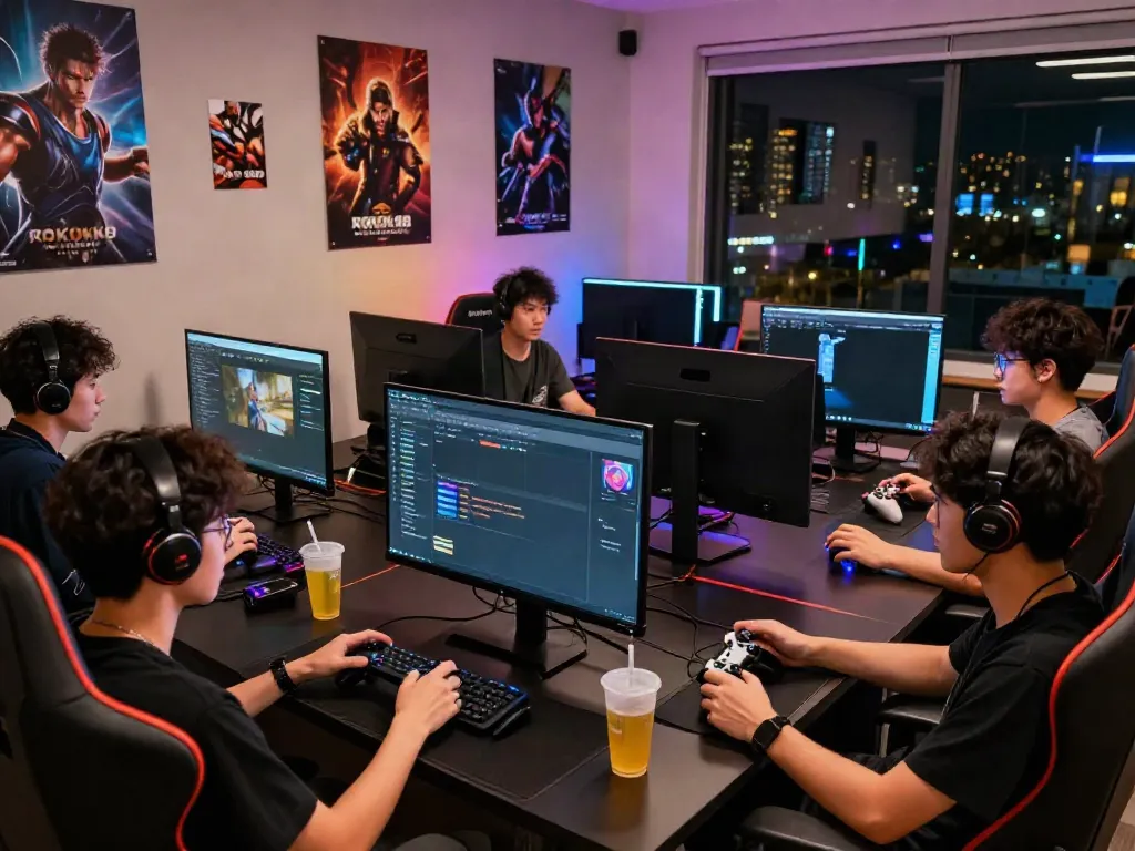 Players enjoying ROKOK88 login and gaming, vibrant online session.