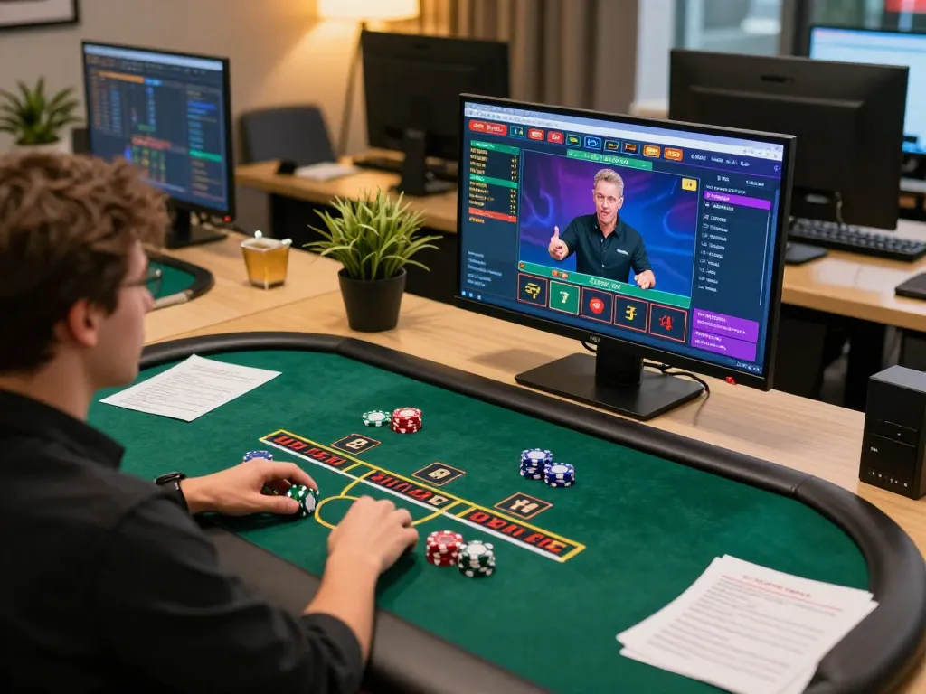 Player enjoying a live dealer blackjack game at CM88 online casino, dynamic gameplay and chips visible.