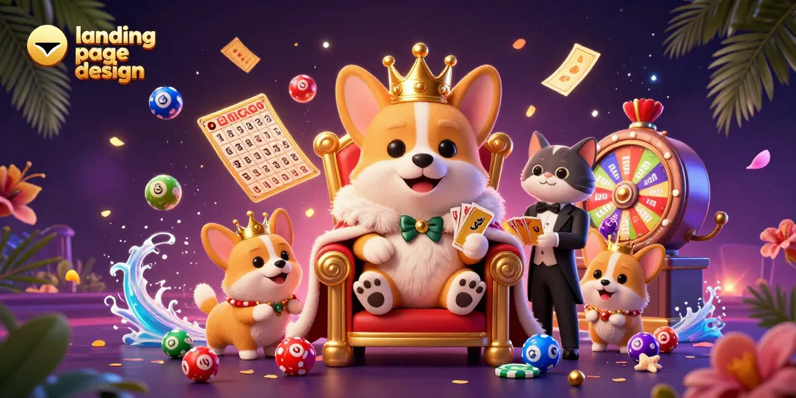 Engage players with landing page design showcasing vibrant casino elements in a lively scene.