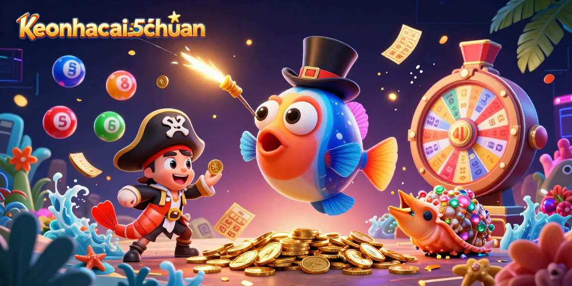 Engage with keonhacai55chuan as glowing characters attract riches in a vibrant lottery scene