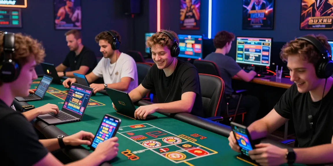 FAFA828 online gaming experience with players enjoying multiplayer betting on vibrant devices in a thrilling atmosphere.