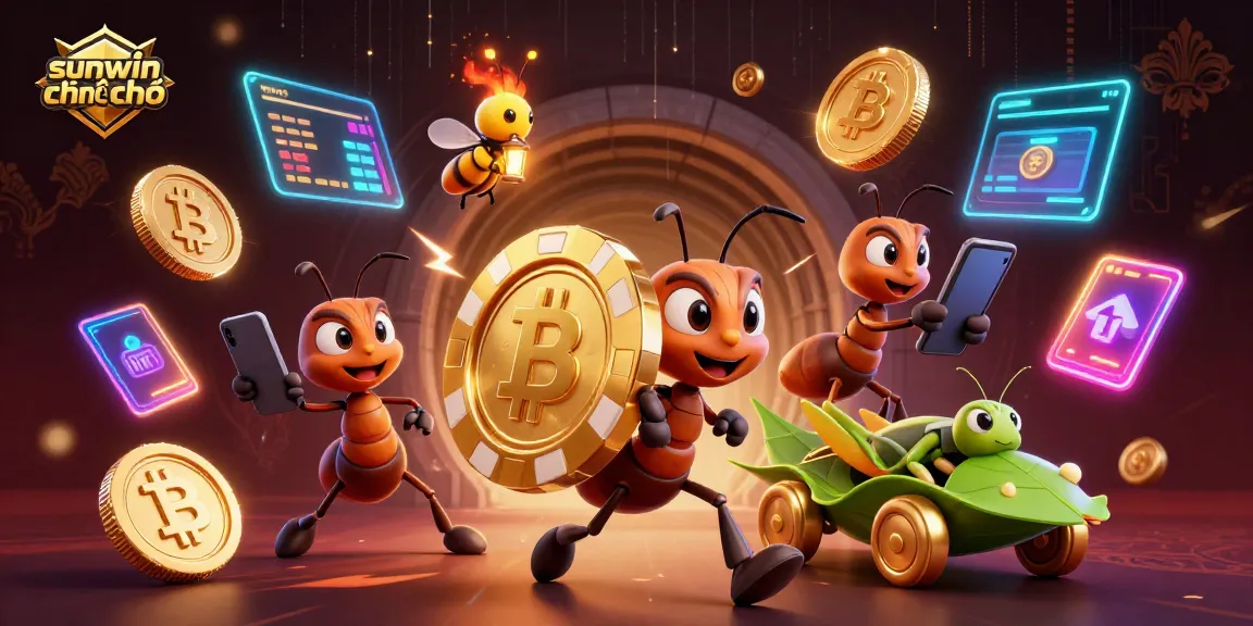 Play exciting games at sunwin chính chủ while ants orchestrate a heist with golden poker chips.